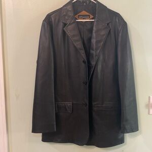 CITY Jones New York black lambs, skin, leather jacket